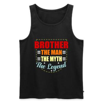 Bruder - Männer Premium Bio Tank Top - Schwarz - Vorne - AI Model Male 178 light (178cm)