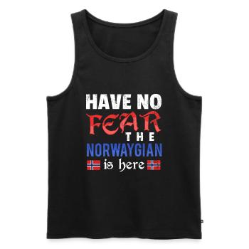 Norwegen Skandinavien Geschenk Oslo - Männer Premium Bio Tank Top - Schwarz - Vorne - Michal (187cm)