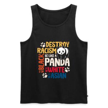 Anti racism sayings - Men's Premium Organic Tank Top - black - Front - Michal (187cm)