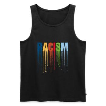 Anti racism sayings - Men's Premium Organic Tank Top - black - Front - Michal (187cm)