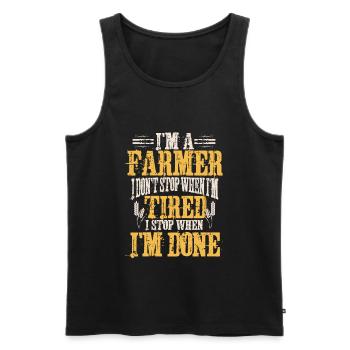 Farmer agriculture - Men's Premium Organic Tank Top - black - Front - AI Model Male 178 light (178cm)