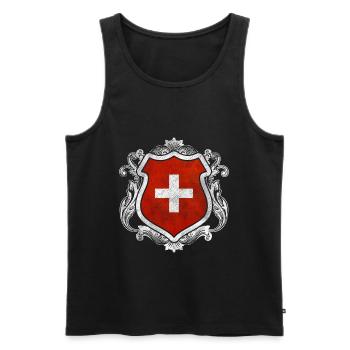 Schweiz - Männer Premium Bio Tank Top - Schwarz - Vorne - AI Model Male 178 light (178cm)