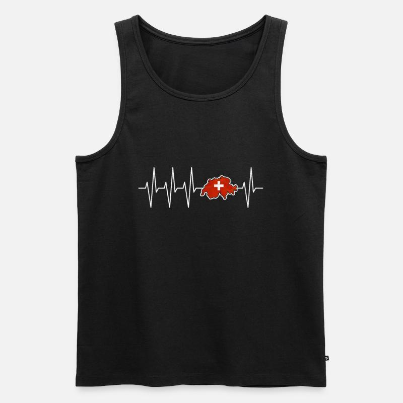 Schweiz Schweizer Geschenkidee - Männer Premium Bio Tank Top - Schwarz
