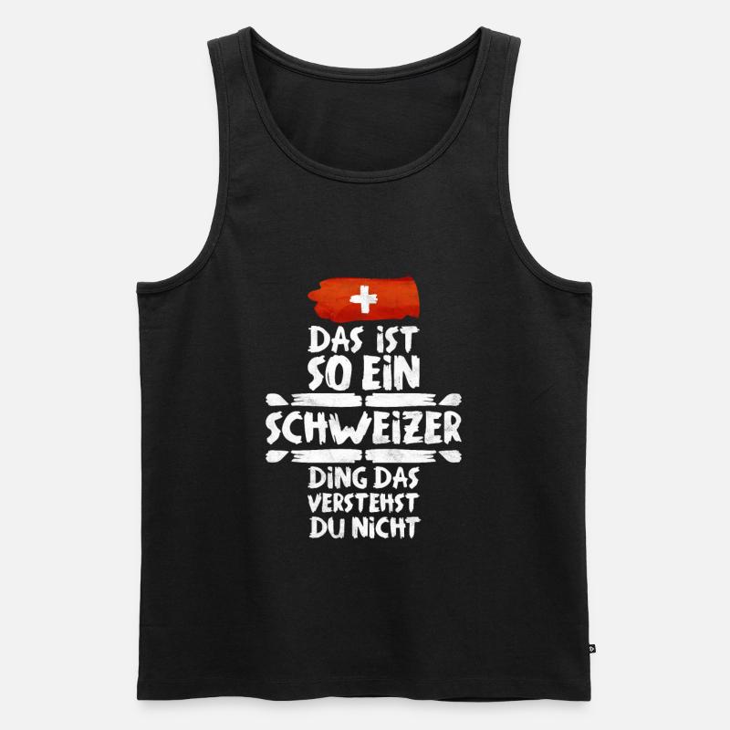 Schweiz Schweizer Geschenkidee - Männer Premium Bio Tank Top - Schwarz