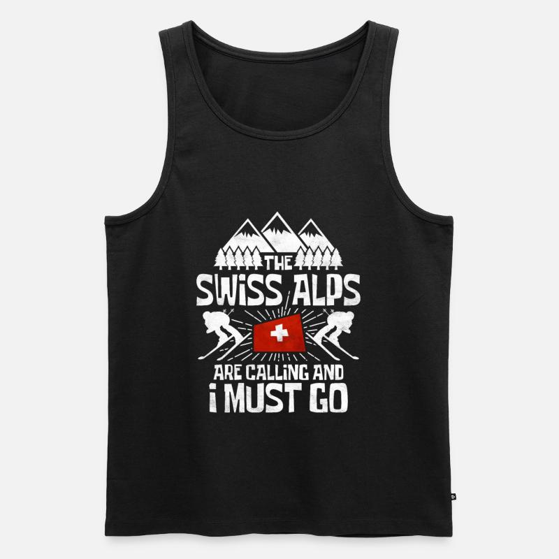 Schweiz Schweizer Geschenkidee - Männer Premium Bio Tank Top - Schwarz