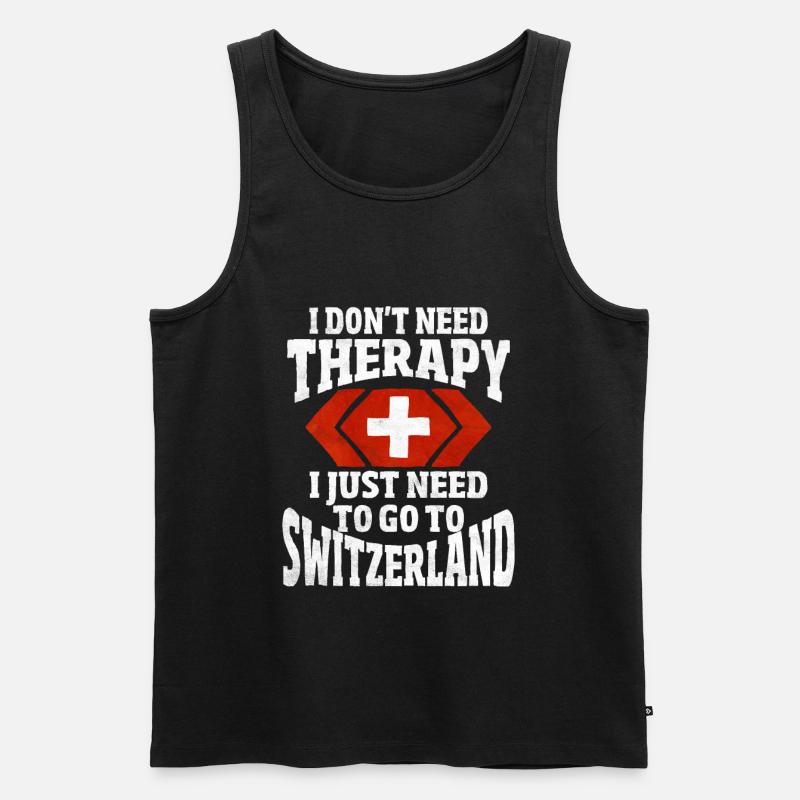 Schweiz Schweizer Geschenkidee - Männer Premium Bio Tank Top - Schwarz