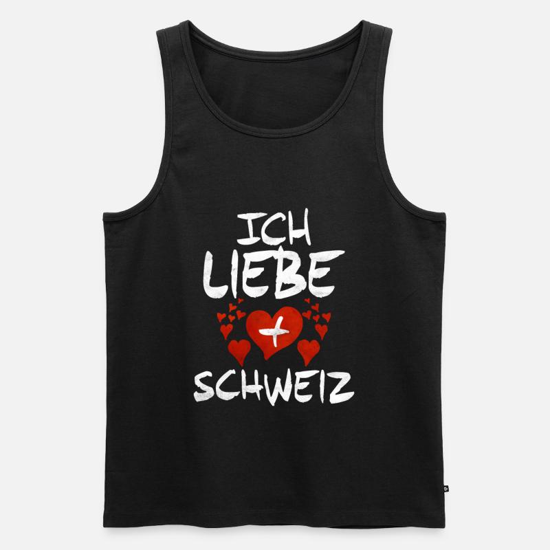 Schweiz Schweizer Geschenkidee - Männer Premium Bio Tank Top - Schwarz