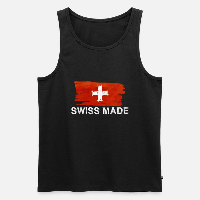 Schweiz Schweizer Geschenkidee - Männer Premium Bio Tank Top - Schwarz