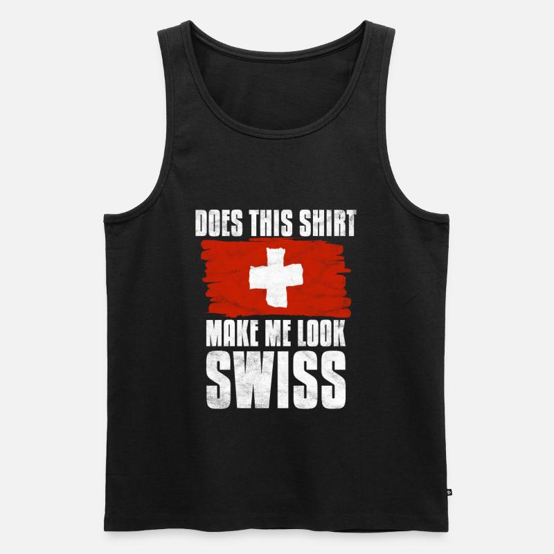 Schweiz Schweizer Geschenkidee - Männer Premium Bio Tank Top - Schwarz