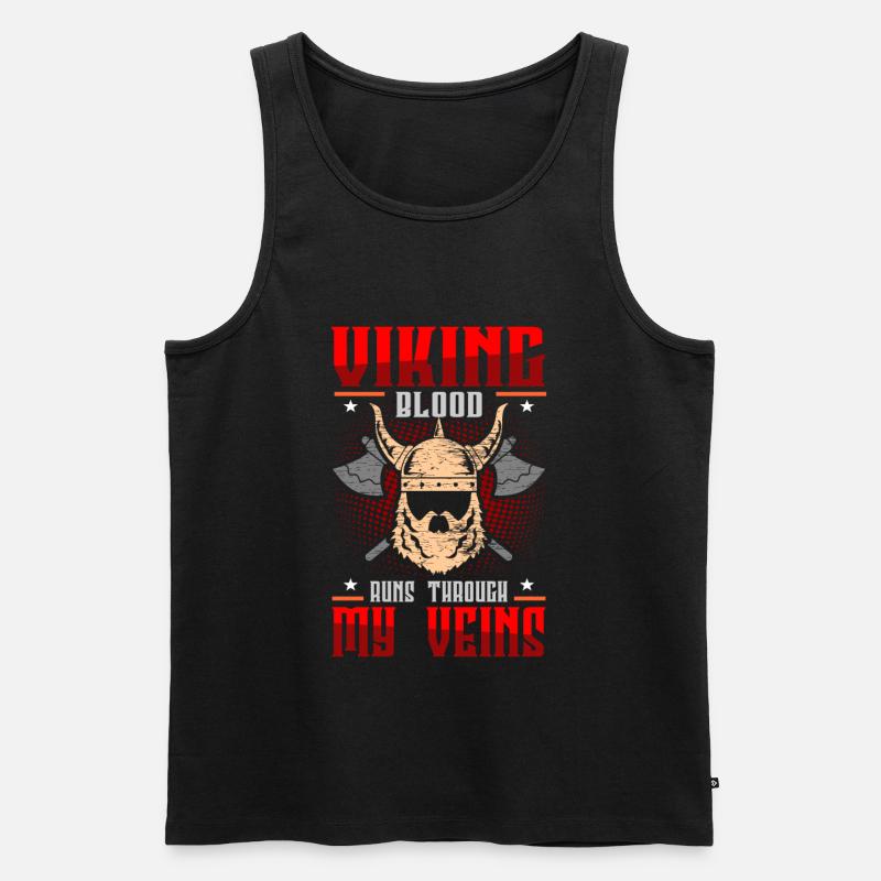 Wikinger Vikings - Männer Premium Bio Tank Top - Schwarz
