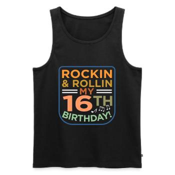 16. Geburtstag - Männer Premium Bio Tank Top - Schwarz - Vorne - Michal (187cm)
