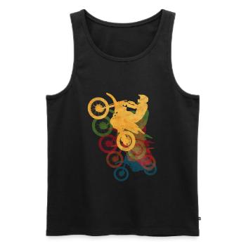 motorcycle - Men's Premium Organic Tank Top - black - Front - Michal (187cm)