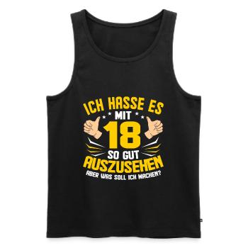 18. Geburtstag - Männer Premium Bio Tank Top - Schwarz - Vorne - Michal (187cm)