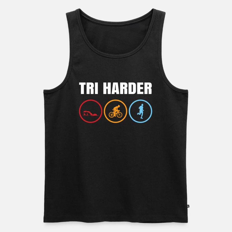 Triathlon - Männer Premium Bio Tank Top - Schwarz