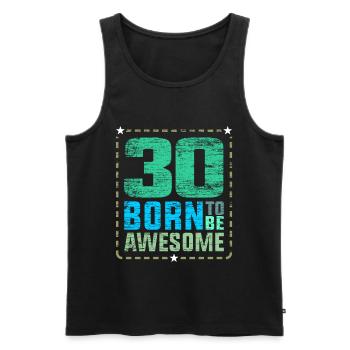 30th birthday present 30 years old - Men's Premium Organic Tank Top - black - Front - Michal (187cm)