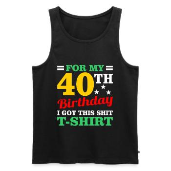 40th birthday - Men's Premium Organic Tank Top - black - Front - Michal (187cm)