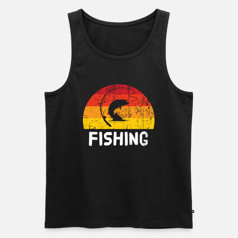 Fischen - Männer Premium Bio Tank Top - Schwarz