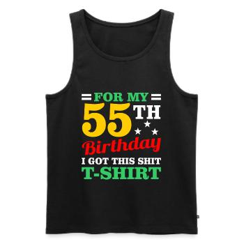 55. Geburtstag - Männer Premium Bio Tank Top - Schwarz - Vorne - AI Model Male 178 light (178cm)
