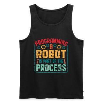 robot - Men's Premium Organic Tank Top - black - Front - AI Model Male 178 light (178cm)