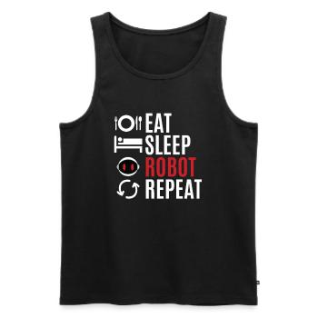 robot - Men's Premium Organic Tank Top - black - Front - AI Model Male 178 light (178cm)