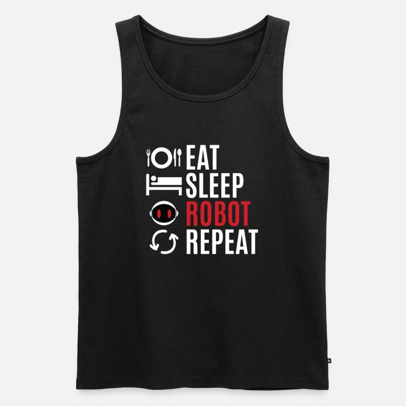 Roboter - Männer Premium Bio Tank Top - Schwarz