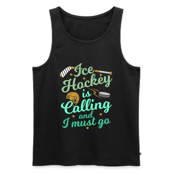 Hockey sur glace - Débardeur bio Premium Homme - noir - Devant - Michal (187cm)