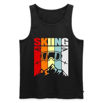 ski - Men's Premium Organic Tank Top - black - Front - AI Model Male 178 light (178cm)