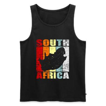 Südafrika - Männer Premium Bio Tank Top - Schwarz - Vorne - AI Model Male 178 light (178cm)
