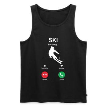 Ski - Männer Premium Bio Tank Top - Schwarz - Vorne - AI Model Male 178 light (178cm)