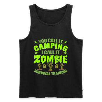 Zombie - Männer Premium Bio Tank Top - Schwarz - Vorne - AI Model Male 178 light (178cm)
