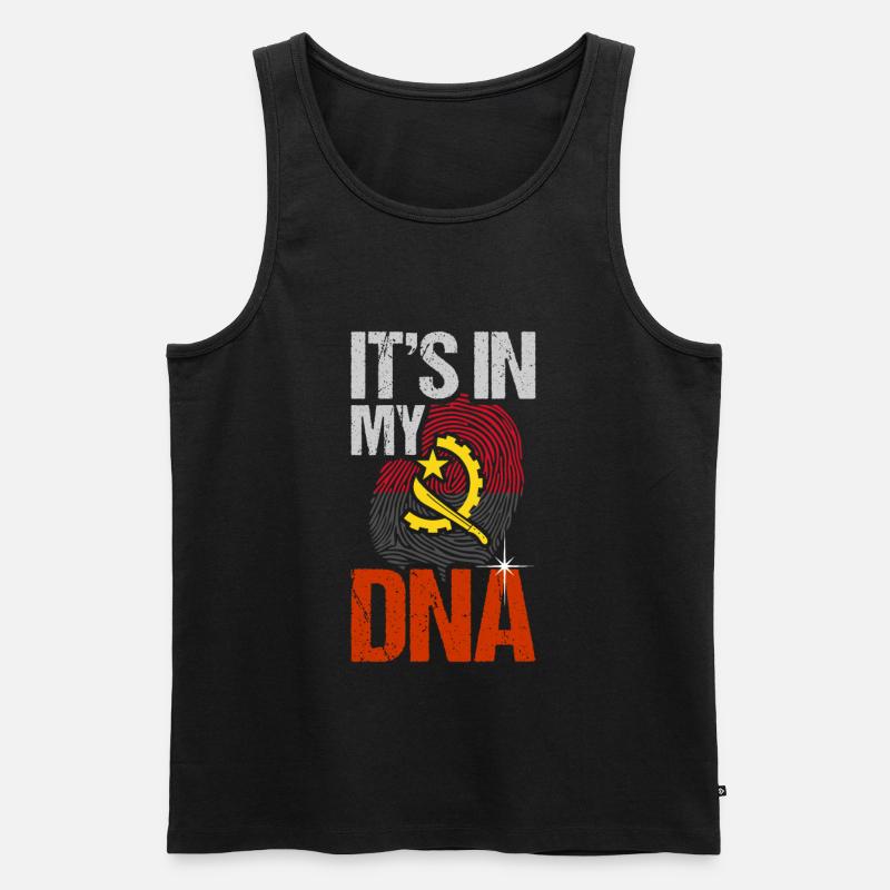 Angola - Männer Premium Bio Tank Top - Schwarz