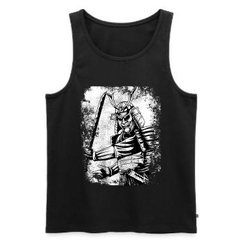 Chemise de guerrier samouraï rétro 7 vertus japon - Débardeur bio Premium Homme - noir - Devant - Michal (187cm)