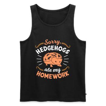 Hedgehog - Men's Premium Organic Tank Top - black - Front - Michal (187cm)
