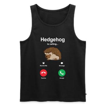 Hedgehog - Men's Premium Organic Tank Top - black - Front - Michal (187cm)