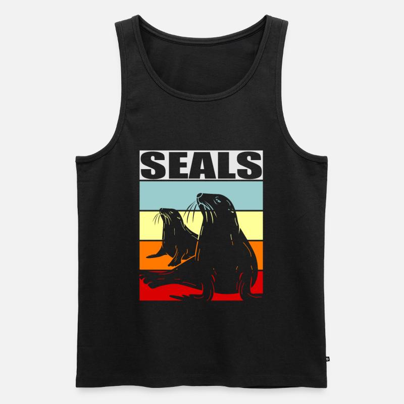 Robbe - Männer Premium Bio Tank Top - Schwarz