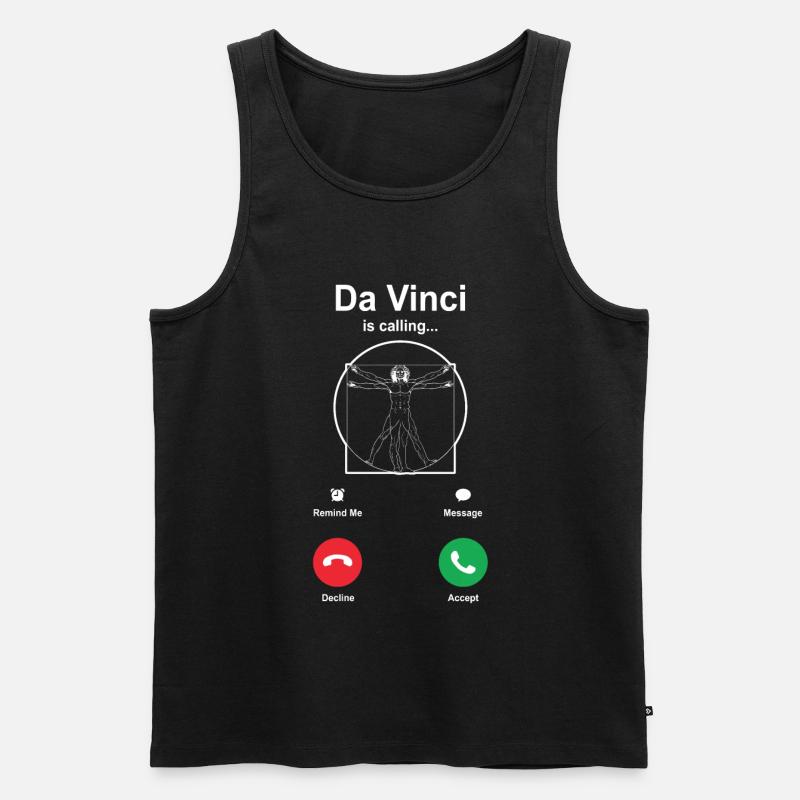 Leonardo da Vinci - Männer Premium Bio Tank Top - Schwarz
