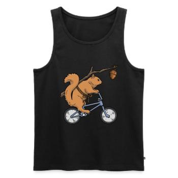 Lustiges Eichhörnchen Streifenhörnchen Fahrrad - Männer Premium Bio Tank Top - Schwarz - Vorne - Michal (187cm)