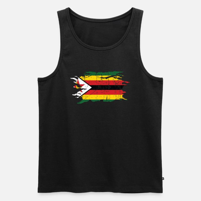 Simbabwe - Männer Premium Bio Tank Top - Schwarz