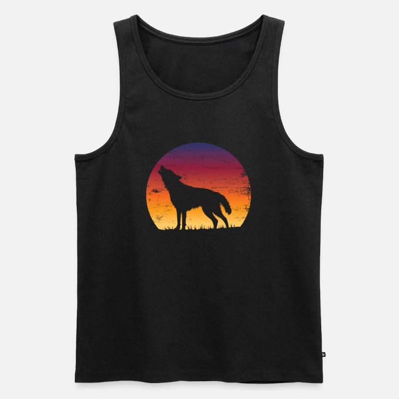Wolf Geschenkidee Wolf Liebhaber - Männer Premium Bio Tank Top - Schwarz