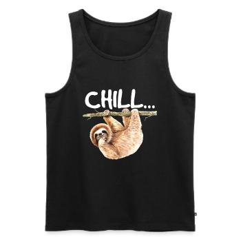Faultier Faul Faul sein Geschenk - Männer Premium Bio Tank Top - Schwarz - Vorne - Michal (187cm)
