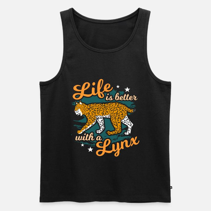 Luchs - Männer Premium Bio Tank Top - Schwarz