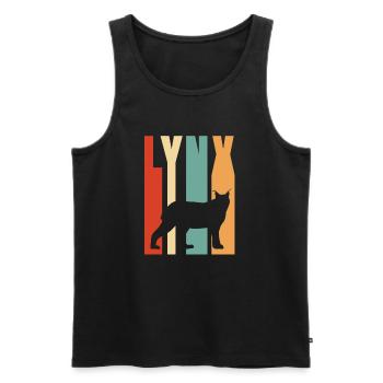 Luchs Wildkatze Shirt Geschenkidee - Männer Premium Bio Tank Top - Schwarz - Vorne - AI Model Male 178 light (178cm)