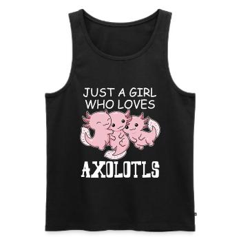 Axolotl Shirt Mädchen Unterwasserlebewesen Axolotl - Männer Premium Bio Tank Top - Schwarz - Vorne - Michal (187cm)