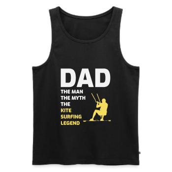 Cadeau de fête des pères papa kitesurf kitesurf - Débardeur bio Premium Homme - noir - Devant - Michal (187cm)