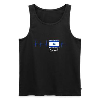 Israel Say Gift Idea - Men's Premium Organic Tank Top - black - Front - Michal (187cm)