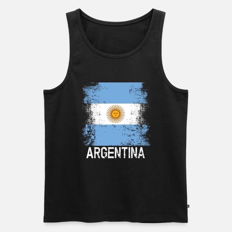 Argentinien - Männer Premium Bio Tank Top - Schwarz