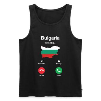 Bulgarien - Männer Premium Bio Tank Top - Schwarz - Vorne - AI Model Male 178 light (178cm)