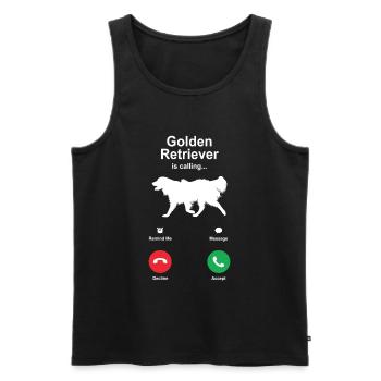 Golden retriever - Men's Premium Organic Tank Top - black - Front - Michal (187cm)