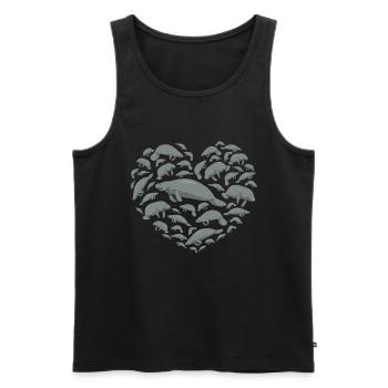 Manatee shirt women manatee manatee - Men's Premium Organic Tank Top - black - Front - AI Model Male 178 light (178cm)