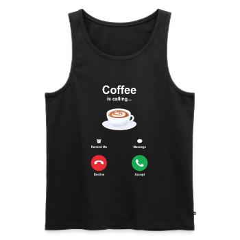 coffee - Men's Premium Organic Tank Top - black - Front - Michal (187cm)